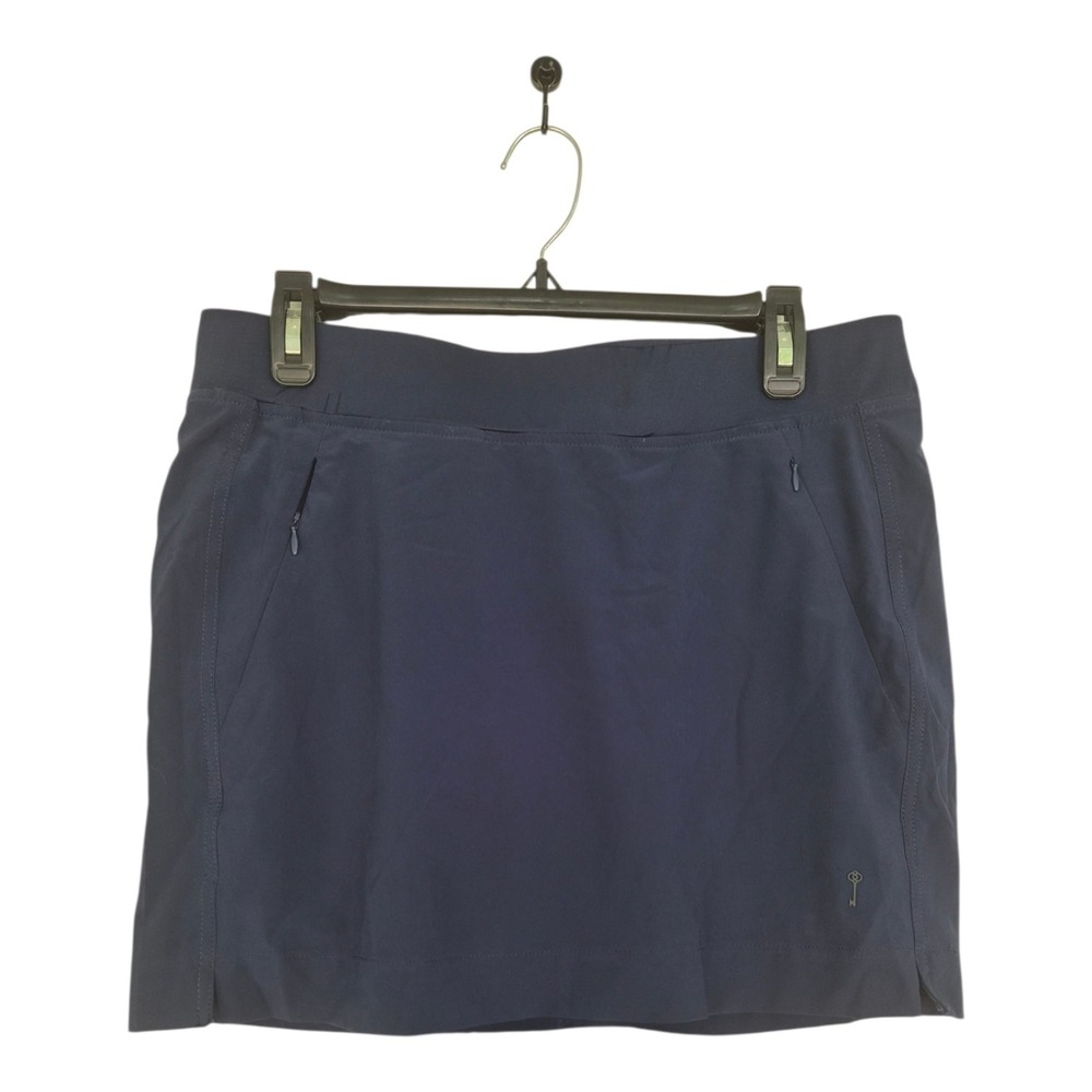 Belyn Key Golf Skort Women M Navy Blue Pull On Built In Shorts Zip Pockets